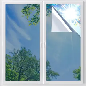 Daytime Privacy Window Tint - Sun Blocking Anti UV Heat Reflective Mirror Film, Silver, 17.5" x 78.7"