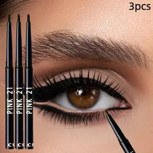 3-piece multifunctional eyeliner, eyebrow pencil, Brow Definer set - long-lasting eye makeup, smooth and easy to apply, portable design, smudge-resistant, suitable for all skin types, create bold eye looks, suitable for everyday and party makeup
