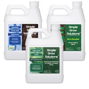 SIMPLE LAWN SOLUTIONS Garden Goals Trio - Soil Hume + Micro Booster + Plant Food 32oz Bundle