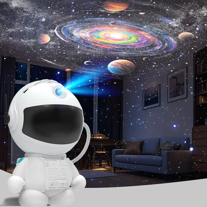 Astronaut Night Light Projector with 12 Interchangeable Film Slides - USB Powered Galaxy & Star Projection for Kids Bedroom, Nursery, Parties, Gift