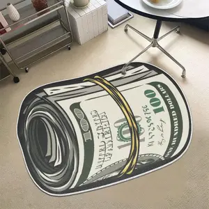 Creative Fun Us Dollar Pattern Carpet, Faux Wool Area Rug, Kitchen Mat, Home Decor for Living Room, Bedroom, Entryway