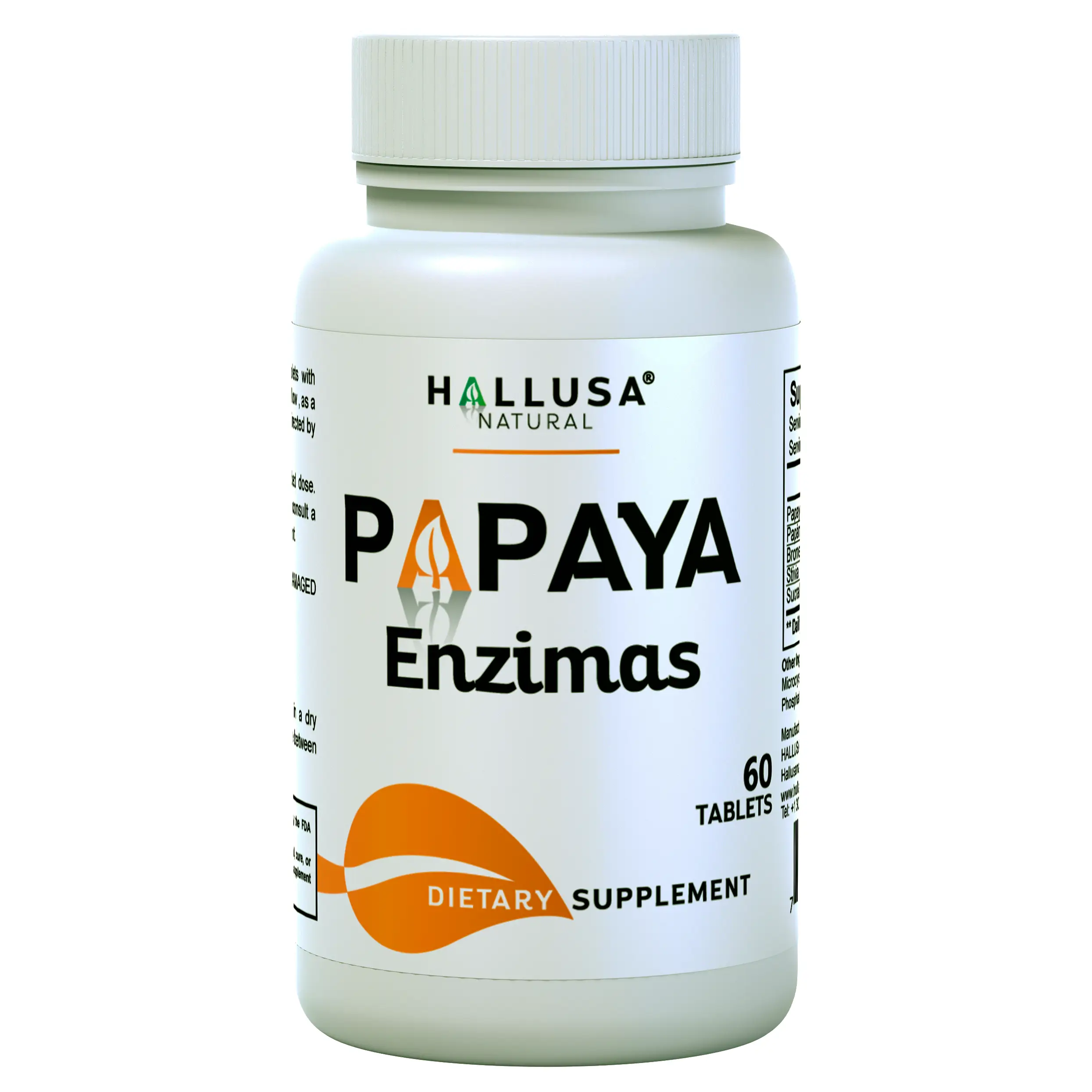 PAPAYA Enzymes Digestive- 60 Softgels - Dietary Supplement Body Detoxification - HALLUSA NATURAL