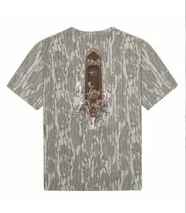 Duck Boat Bottomland Camo T-Shirt, Hunting Fishing Graphic Tee, Lake River Adventure Outfit, Outdoor Lifestyle Apparel Style