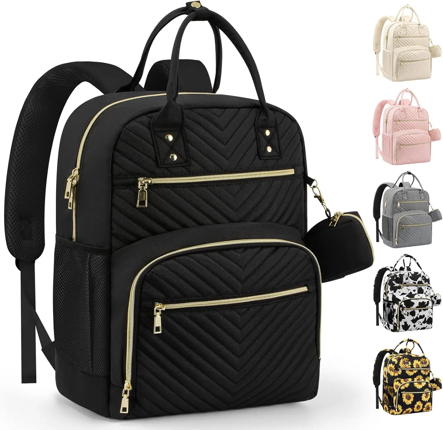 Diaper Bag Backpack,Baby Essentials Diapers Bag with Pacifier Case,Multipurpose Stylish Large Capacity Travel Backpack for Baby Girl/Boy(M-Black)
