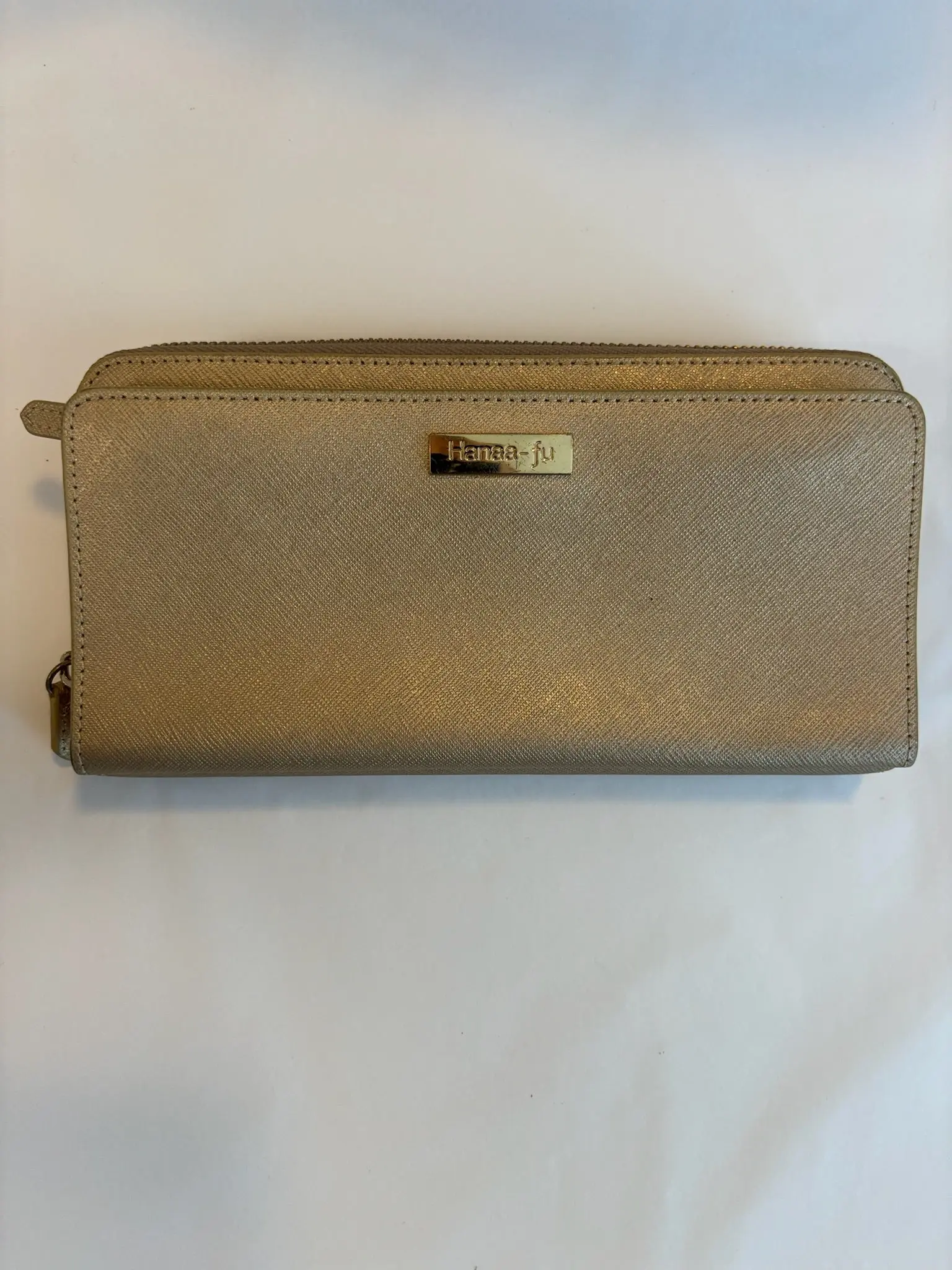Pre-owned Leather Small Leather Goods Hanaa fu Gold Zip Around Long Wallet