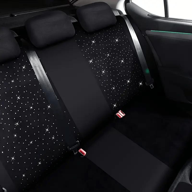 Diamond Black Car Seat Covers 9PCS 5 Seater Breathable Polyester All Season Comfort Stylish Design for Cars SUVs Trucks