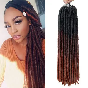 QRH Faux Locs Crochet Hair 6Packs Goddess Gypsy Locs Crochet Hair 20Inch Pre Looped Straight Soft Faux Locs Dreadlock Crochet Braids Hair Extensions (20inch, Straight 1B/350)