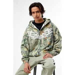 Pacsun Men's Camo Chaos Full Zip Hoodie