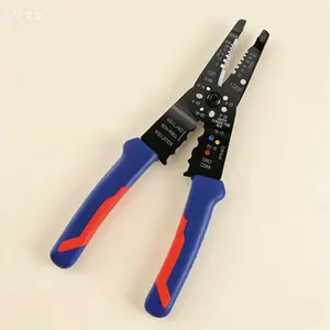8-Inch Multi-Tool Wire Stripper and Cutter, Professional Electrical Tool for Stripping Cutting Crimping, Reusable Heavy Duty Hand Tool, Ergonomic Pliers for Electrical Work and DIY Projects