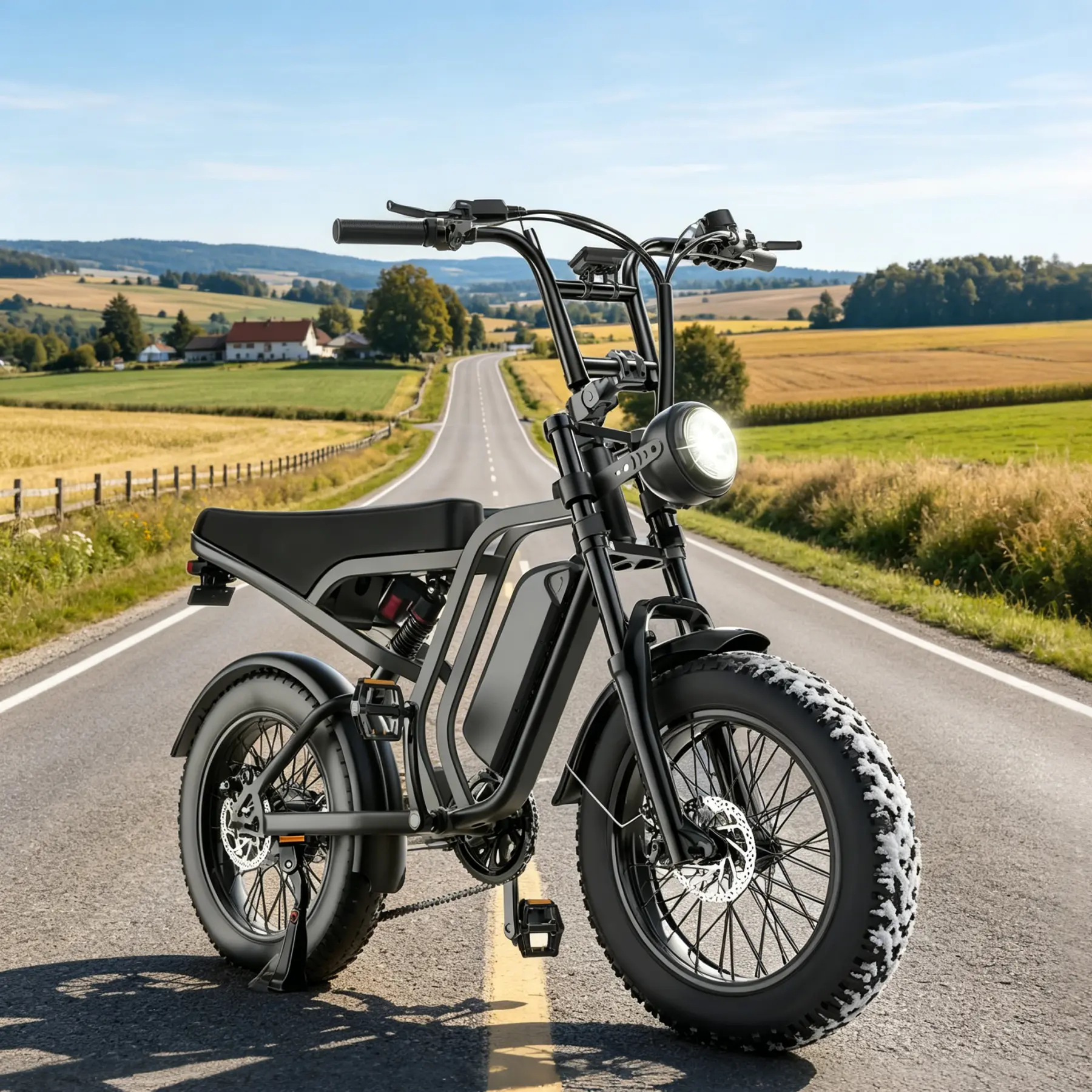 【Hieha】 Electric Bike for Adults, 1500W Peak Motor, 20" Fat Tire High-Speed All-Terrain Electric Commuter Bike with 48V Removable E-Bike Battery, 7-Speed System, Dual Suspension & Smart LCD Display
