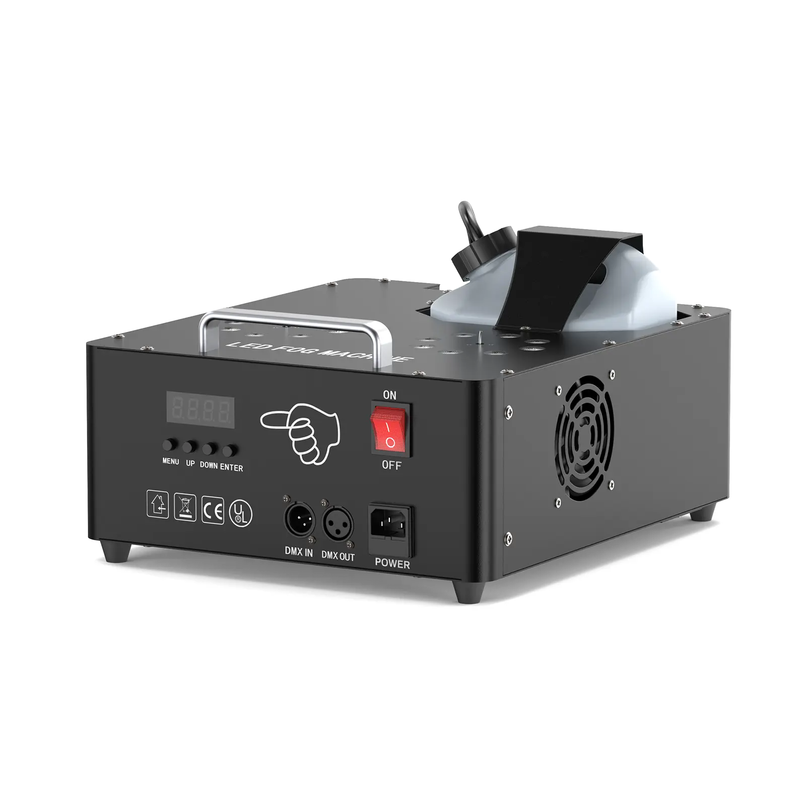 UKING 2000W Professional Fog Machine with Dual Nozzle, 16 RGB LED Lights, DMX Control, Adjustable Smoke Direction, 30000 CFM Output for Halloween, Stage DJ Use - Commercial Lighting Equipment