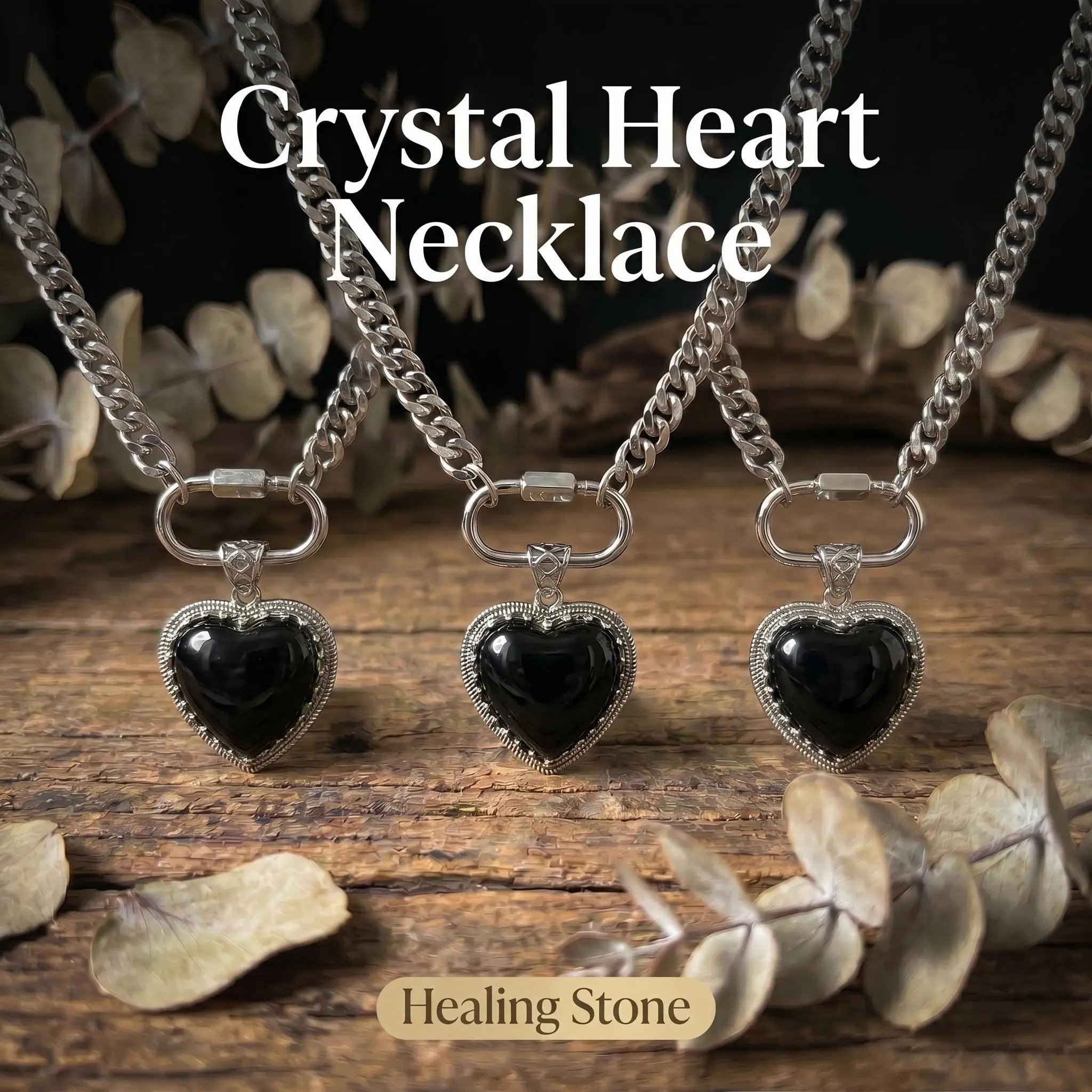 Personalized Cuban Paper Clip Thick Silver Color Chain Necklace Elegant Crystal Necklace with Fluorite Labradorite Amethyst Rose Quartz Obsidian for Everyday Wear or Perfect Gift Stainless Steel 20'’, Crystal Necklaces, Stainless Steel Necklaces
