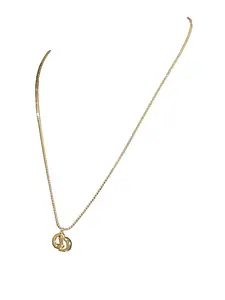 Pre-owned Christian Dior "CD" Gold Plated Necklace 16"