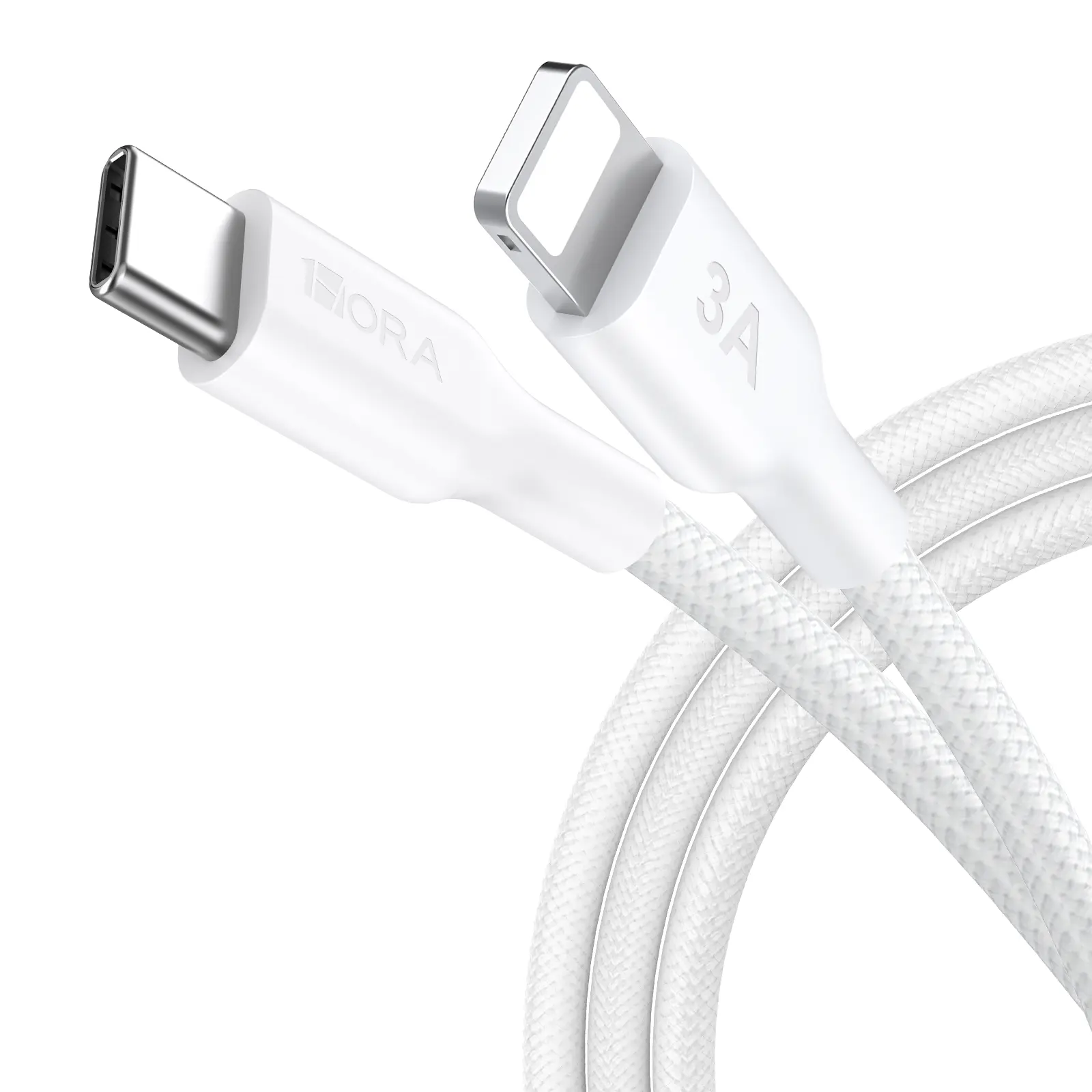 Durable CAB273 1M Polyester Braided USB Type-C to Lightning Cable for Mobile Cellphone Electronic Charging