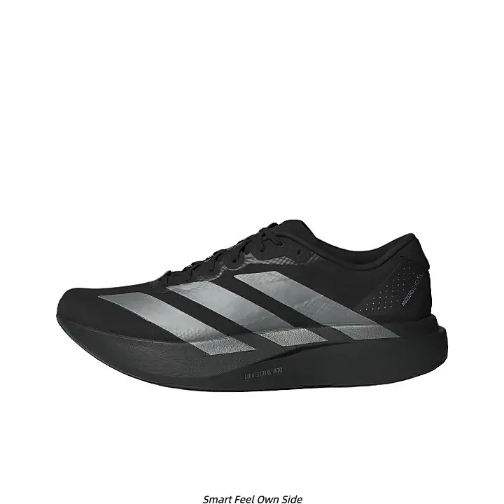 Men Women Full Black Breathable Mesh Road Running Sneakers Matte Silver Wide Side Strip Decor Matching Black High Stack Shock Absorbing Foam Midsole Light Flexible Racing Outsole Professional Marathon Training Daily Workout Performance Athletic Sneakers