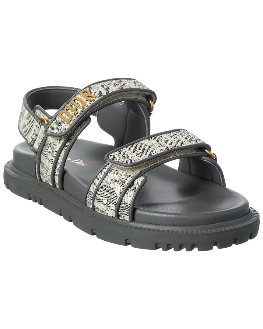 Dior Dioract Oblique Canvas & Leather Sandal