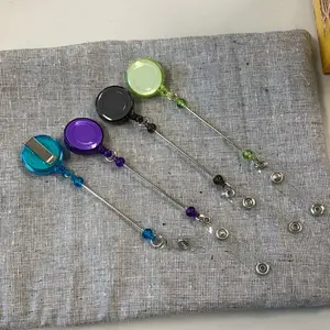 Beadable Badge Reels - Colorful Retractable Badges with Band Clips for Easy Use