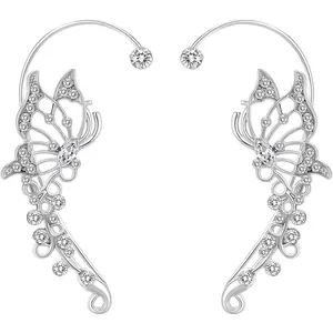 2 count Butterfly Ear Cuffs Climber Wrap Around Earrings for Women Fairy No  Ear Clip