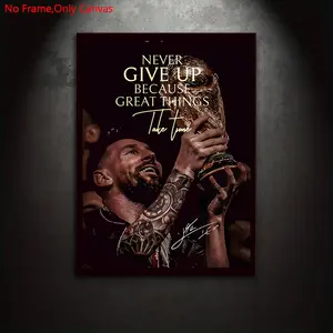 1 piece/set of frameless canvas painting print poster, Unframed Art Print, classic digital art, football superstar motivational poster, perfect gift for sports enthusiasts, ideal gift for bedroom, living room, kitchen, wall decoration, Modern Home Decor