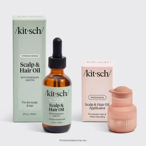 Scalp & Hair Oil Applicator + Rosemary Oil Set – Head Massager & Root Comb Applicator Bottle for Precise, Even & Mess-Free Oiling – Kitsch