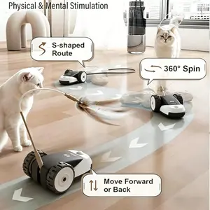 Interactive Electric Remote Control Car Cat Toy, Simulation Mouse Automatic Teaser, Self-Play Kitten Toy for Boredom Relief & Entertainment