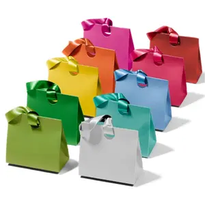 10 pieces small paper gift bag, suitable for wedding gift packaging such as pre wedding parties, wedding guests' gifts, wedding candies, aromatherapy candles, etc