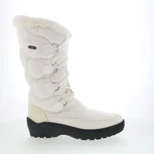 Pajar Riga-2 47831 Womens White Canvas Lace Up Mid Calf Boots