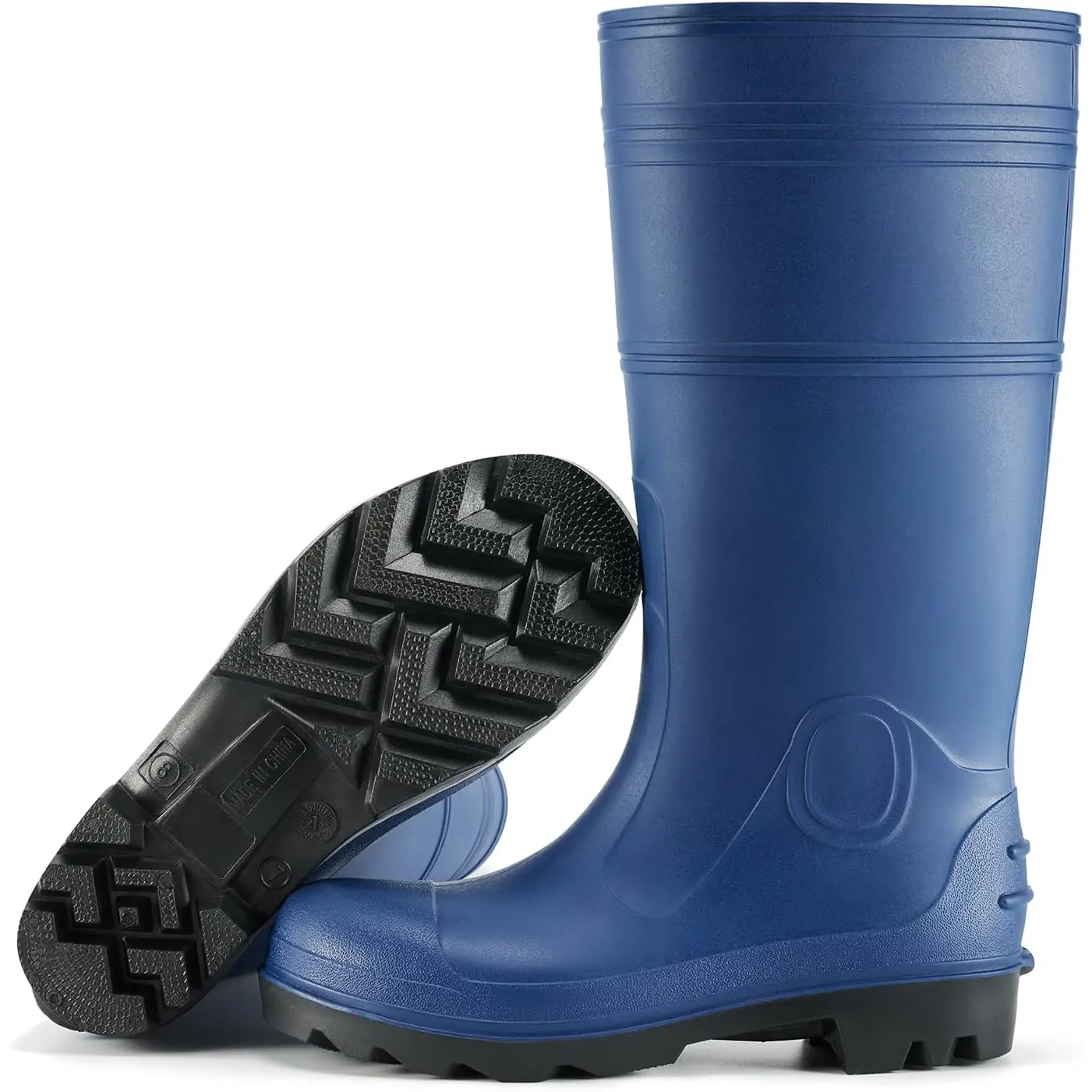 Men's Rain Boots  Rubber Boots with Steel Shank Seamless PVC Rainboots Outdoor Work Boots Durable Slip Resistant Fishing Gardening  Boot for Agriculture and Industrial Working