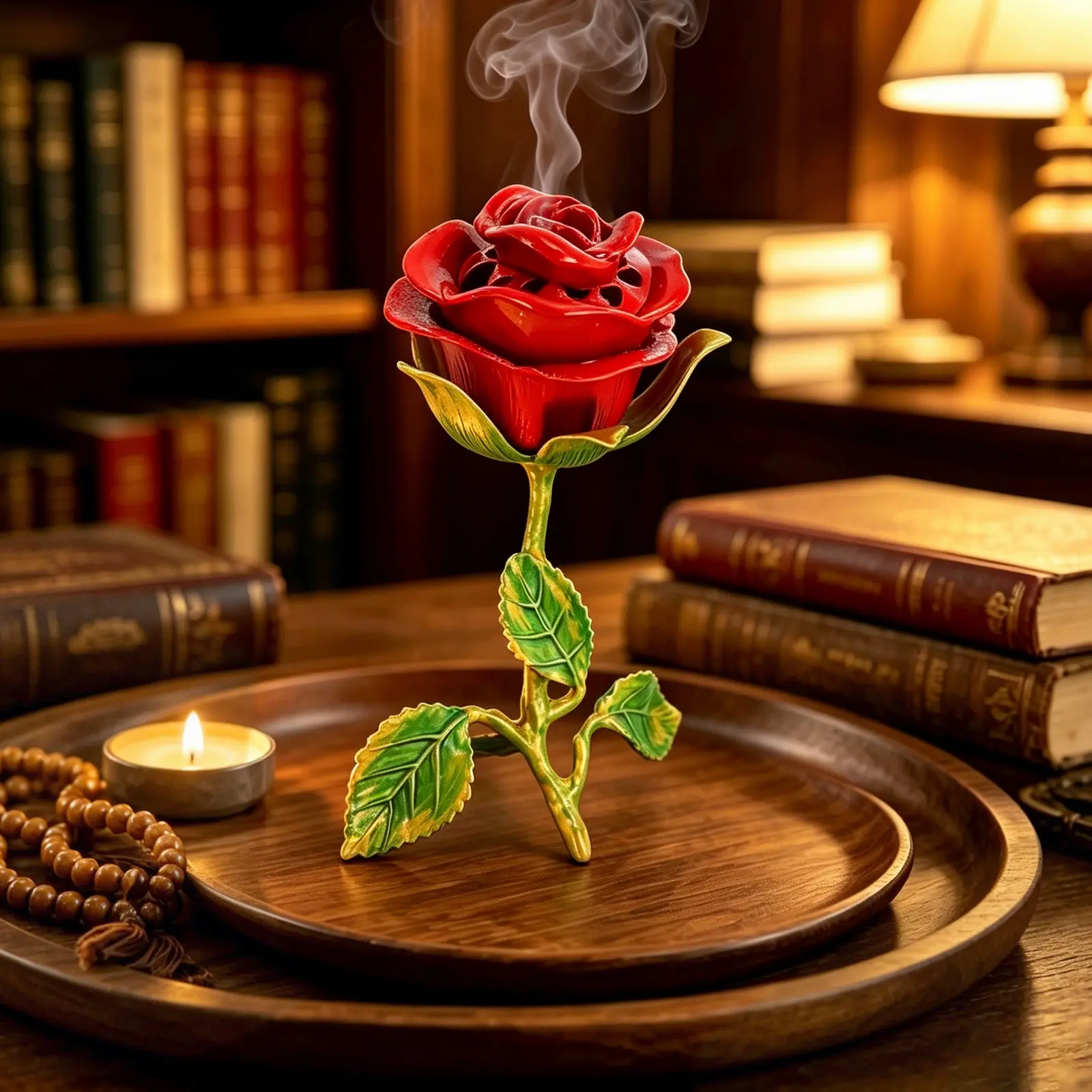 1 pc Rose Strange Scented Incense Burner,Feng Shui Decorative ltem for Meditation, Yoga and Home Fragrance,Desktop Ornament and Valentine's Day Gift