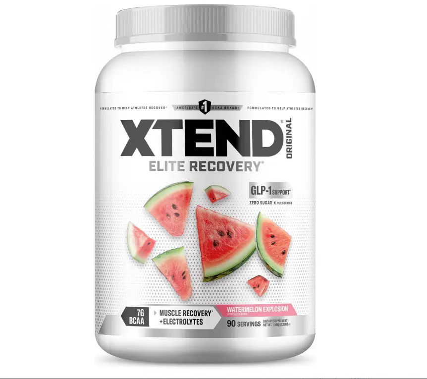 Xtend Original BCAA Powder with Zero Sugar, 7g BCAA, 90 Servings | Watermelon explosion flavor with Zero sugar and 7g BCAAs for muscle recovery, hydration and performance.