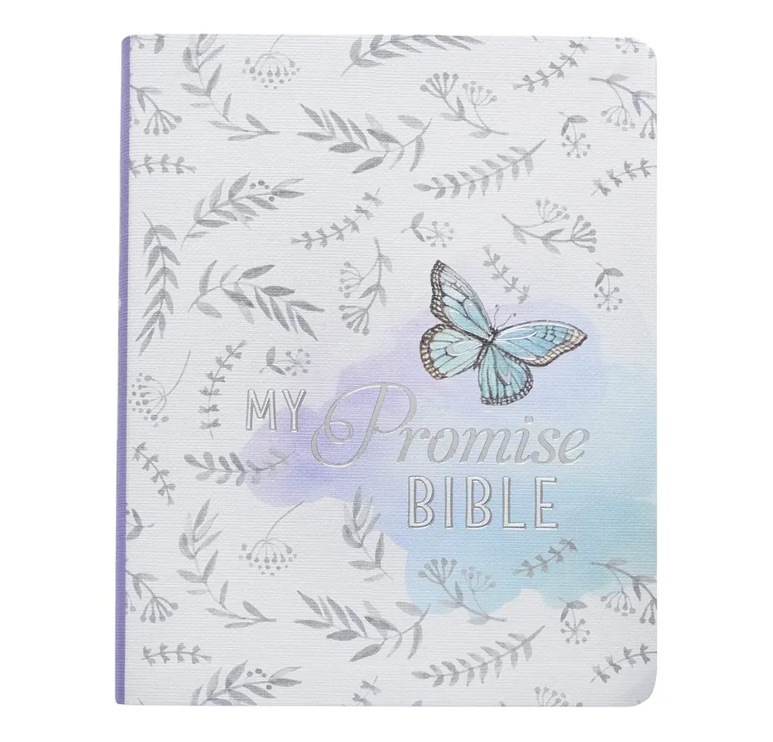 KJV Holy Bible My Promise Bible, Faux Leather Flexcover w/Bible Tabs, Coloring Stickers, Ribbon Markers, King James Version, Purple Butterfly Floral (KJV Promise Editions)