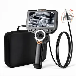 【DealsForYouDays】VEVOR 4-Way Articulating Endoscope with Light, True 1080P HD Industrial Borescope Inspection Camera with Articulated Probe, Flexible Snake Scope Cam for Wall Automotive Engine Inspect-4.9FT, Endoscope Borescope