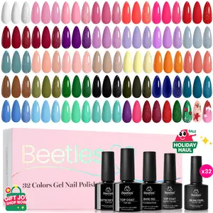 Beetles Gel Nail Polish Set,5ML Gel Polish with Base Top Coat All Season Manicure Tools for Beginners Nail Art Salon Home Gift for Women Girls