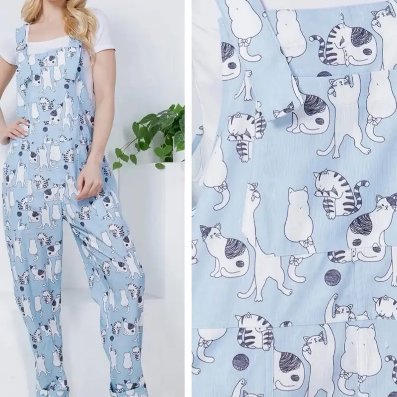 Dancing Cats Corduroy Overall