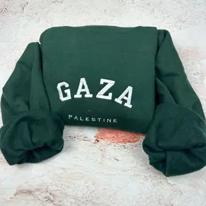 Gaza Palestine Embroidered Sweater Palestinian Shirt Free Shipping