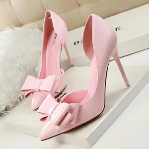 Women's Elegant Bowknot Design Classy Stiletto Heels, 2025 New Style Fashionable Pointed Toe High Heels for Women for Party, Elegant Fashion Women's Footwear for Daily Wear Comfortable Genuine Leather Sandals stylish footwear casual comfortable platform s