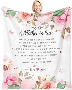 [SummerVibes] Mother in Law Gifts Christmas, Mother in Law Gifts from Daughter in Law/Son in Law, Mother in Law Xmas Gift Throw Blanket