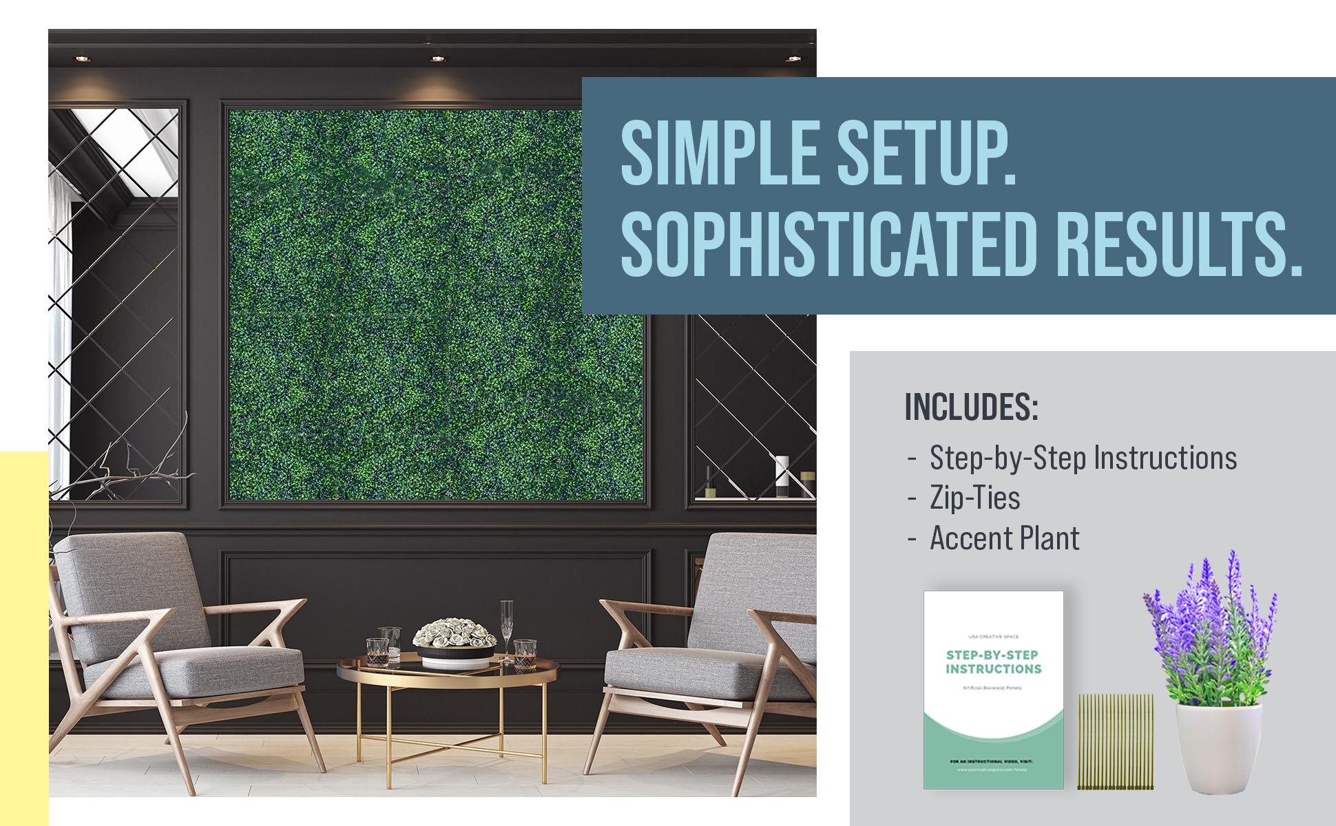 CREATIVE SPACE Grass Wall Panels Artificial Plants Wedding Backdrop 12 PCS 20 x 20 Inch Boxwood Panels Privacy Hedge Screen for Indoor Outdoor Garden Wall Decor Bedroom