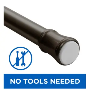 Oil Rubbed Bronze Adjustable Tension Curtain Rod - 46" to 84"