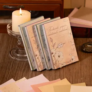 100 sheets vintage material book, solid colour background texture theme, minimalist style, paper DIY journal decoration scrapbook notebook material paper