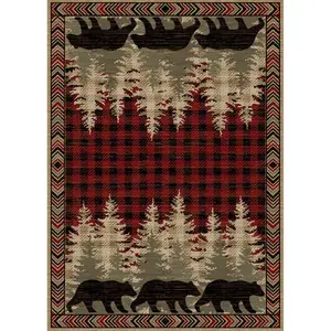 Mayberry Rug  7 ft. 10 in. x 9 ft. 10 in. American Destination Blowing Rock Area Rug, Red