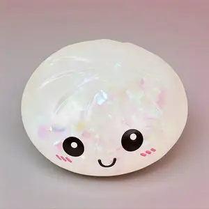 Cute Glitter Dumpling Stress Relief Toy, Soft Squeeze Ball with Steamer Case, Kawaii Squishies Fidget Toy for Kids Adults, Creative Sensory Play for Relaxation