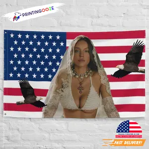 Sydney Sweeney v3 American Flag Tapestry – Cassie Euphoria Actress Wall Art & Modern Room Decor | Hot Girl Flaghot actor wall art tv show tapestry