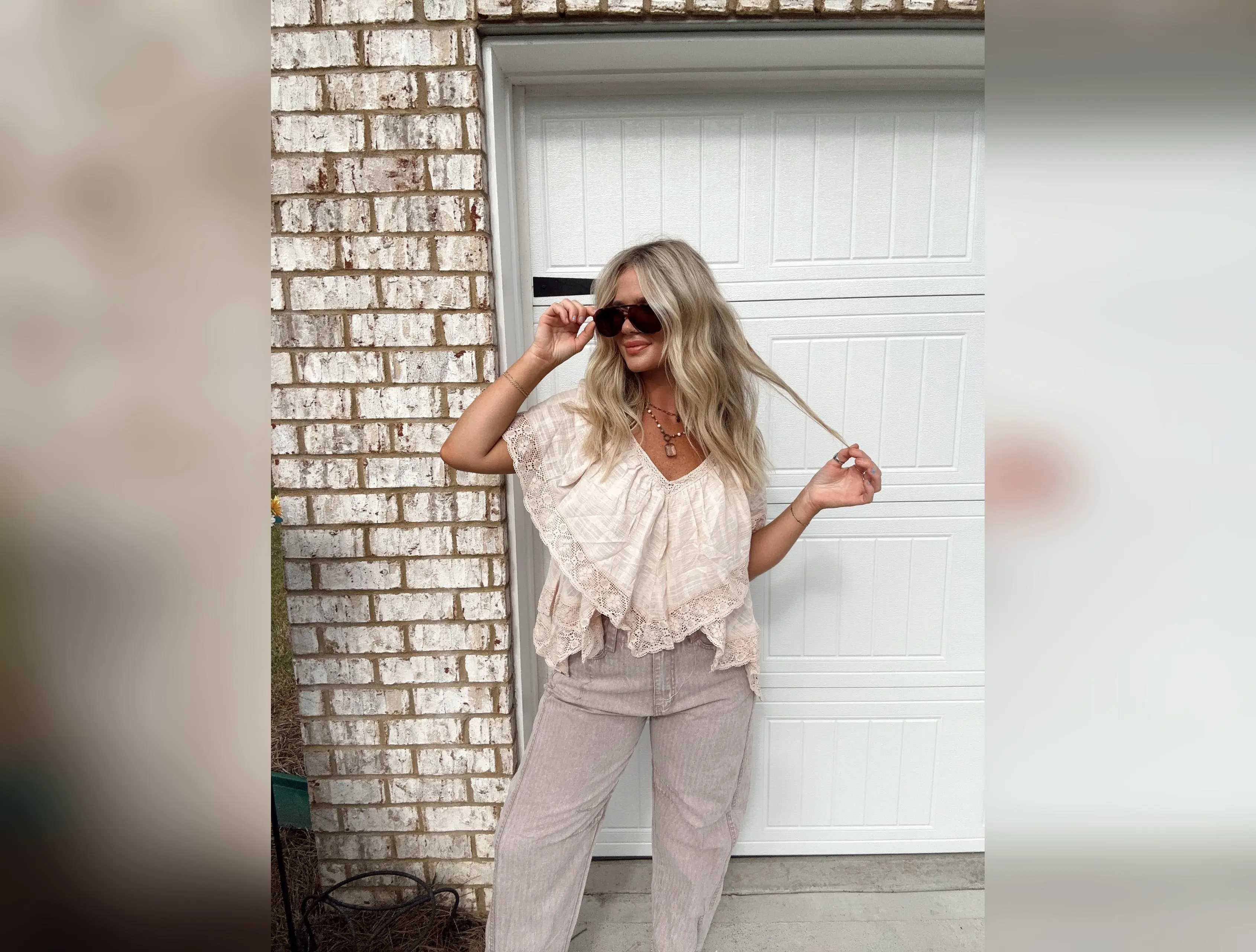 Almond Lace Reversible Top