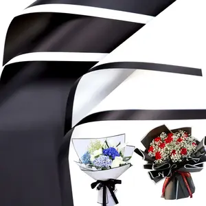 Waterproof Floral Packaging Paper with Border, 10pcs & Edges, Pure Color Semi-Transparent, Ideal for DIY Crafts