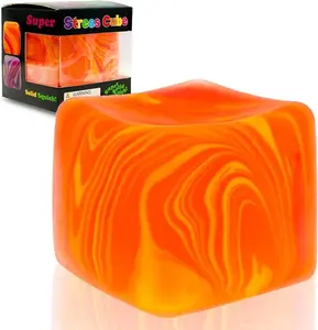Stress Ball, Fidget Cube, Fidget Toys Adults, Orange Cube Anti-Stress Toy, Reusable Squishy Cube Slow Rising Against Anxiety, Adhs, Office