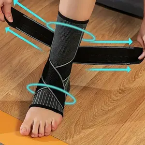 2pc Ankle Brace Adjustable Compression Sleeve (Pair)-Ankle Support Heel Brace for Achilles Tendonitis, Plantar Fasciitis-Eases Swelling and Sprained Ankle