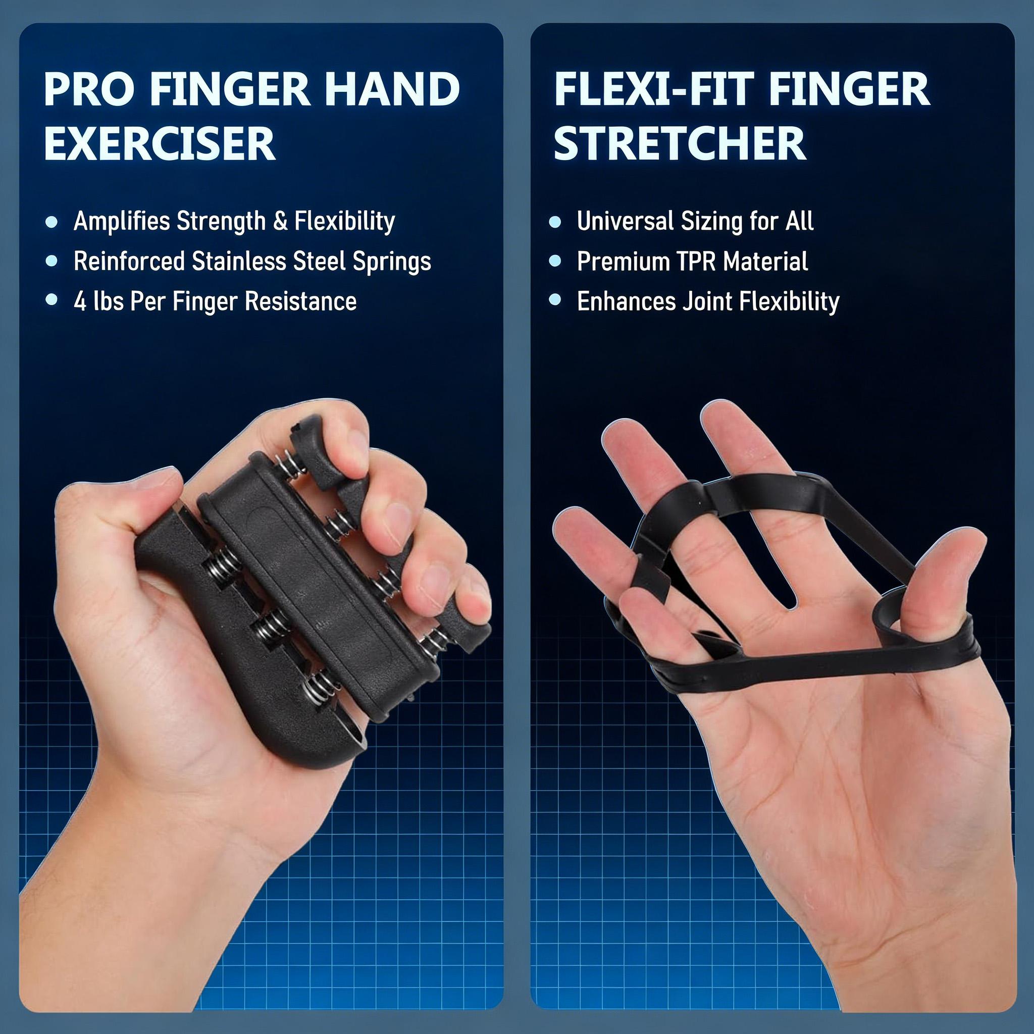 Complete Vein-Boosting Forearm Training Kit, 5-in-1 Hand Exerciser Set Ideal for Grip Strength, Finger Fitness & Stress Relief