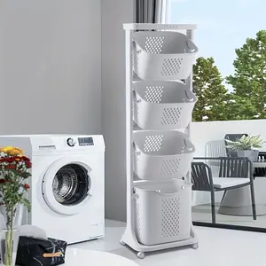 Multi-layer laundry cart, multi-functional storage rack, bath storage basket, kitchen living room storage basket, suitable for kitchen, bathroom, living room Organiser door organizer shoe rack organizer shoe cabinet storage bathroom organizer