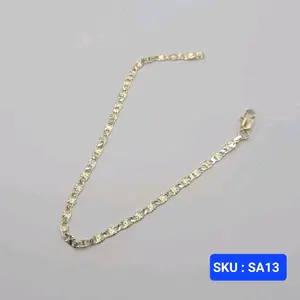Bracelet Unisex Fashion Laminated-Gold Small Adult size 7.5 inches  3 Millimeters wide Jewerly Accessory. SKU : SA13